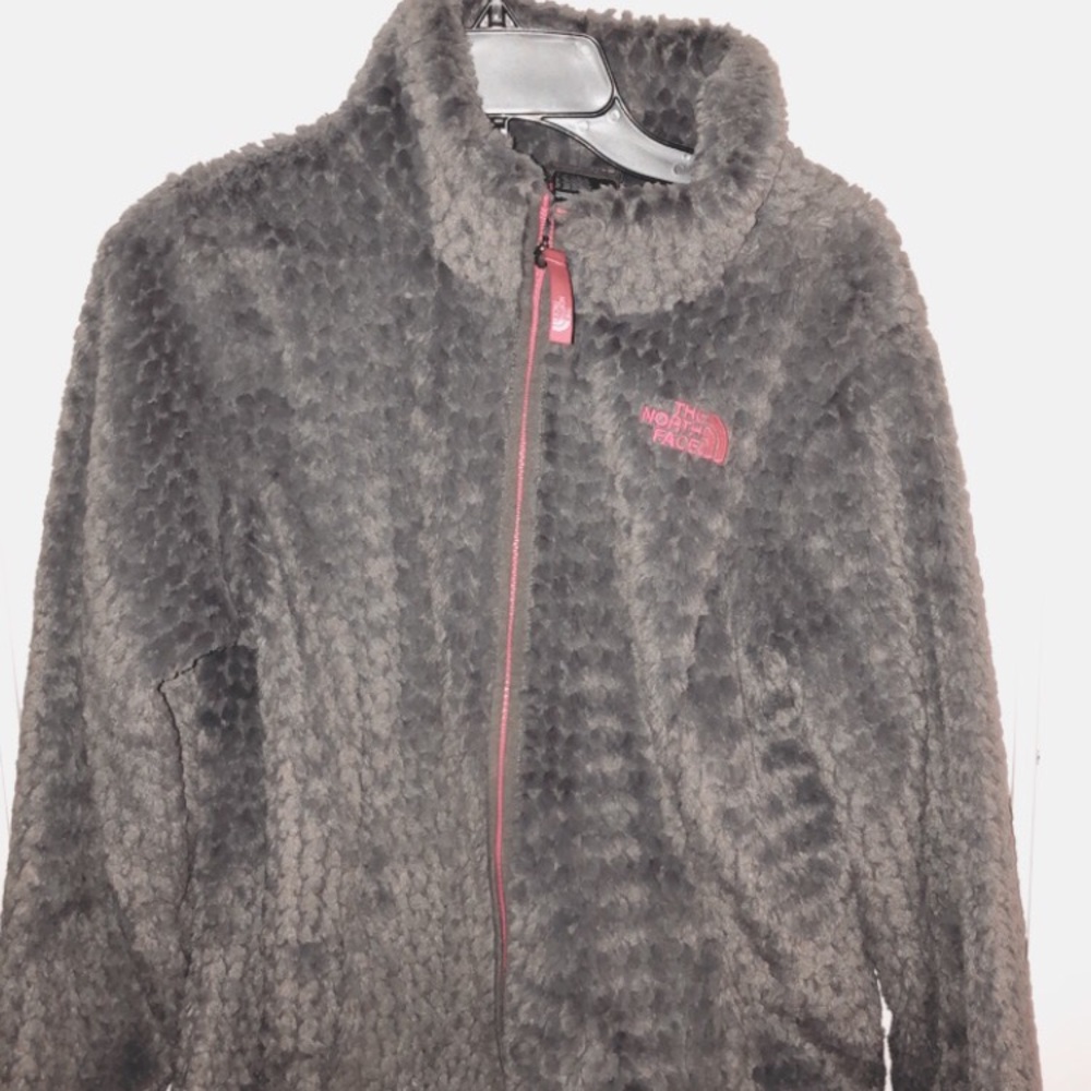 The North Face Furry Gray and Pink Jacket
